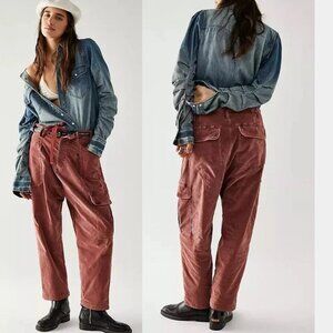 Free People Women's Bay To Breakers Corduroy Pants Size XS Roasted Russet